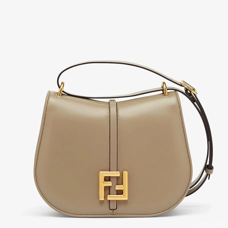 Vintage HOT Grey Fendi Calf In Medium Bag C'mon Leather 0803